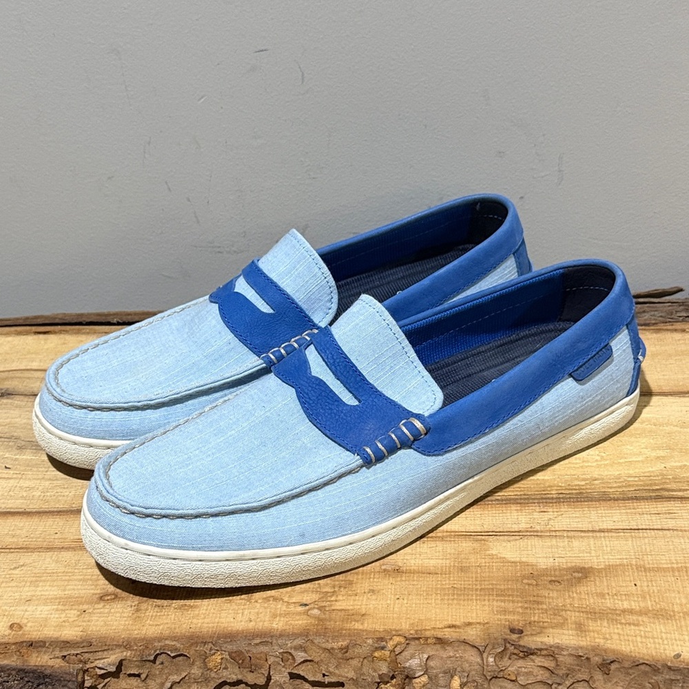 Cole‎ Haan GrandPre Rally Canvas Penny Loafers Size 10.5 B23B